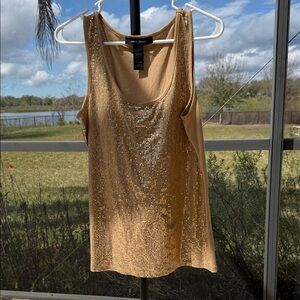 Ashley Stewart Sparkling Gold sequin Tank Top